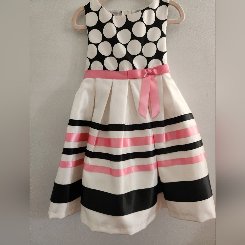 Rare Editions Polka Dot and Striped Girl's Dress; Size 3T, NWT - Picture 2 of 7